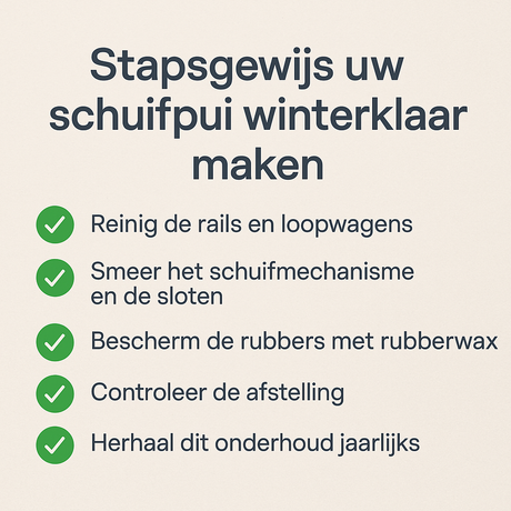 Schuifpui winterklaar maken | Onderhoud & tips voor soepel gebruik