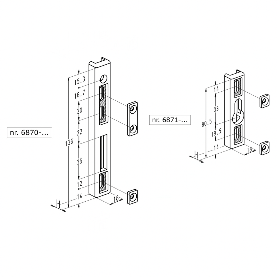 Sobinco closing pieces 6870/6871