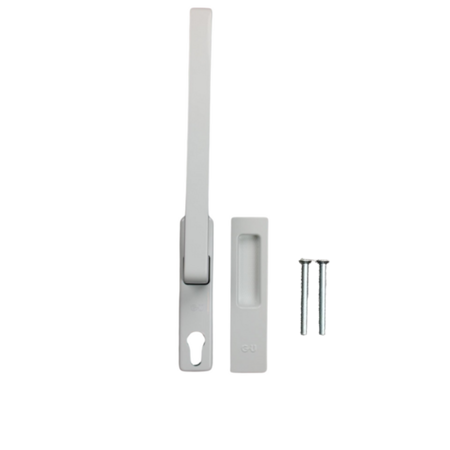 GU sliding door fittings with bowl on the outside handle with cylinder hole incl. screws M6x65