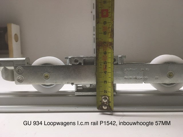 Lift and slide carriages package GU934 with rebate height 57 millimeters