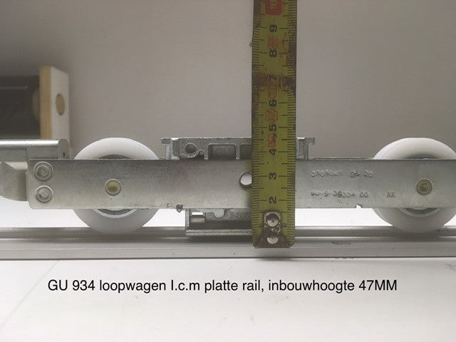 Pakket Loopwagens hefschuif GU934 met sponninghoogte 57 millimeter