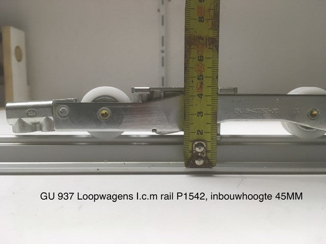 Lift and slide carriages package GU 937 with rebate height 45 millimeters
