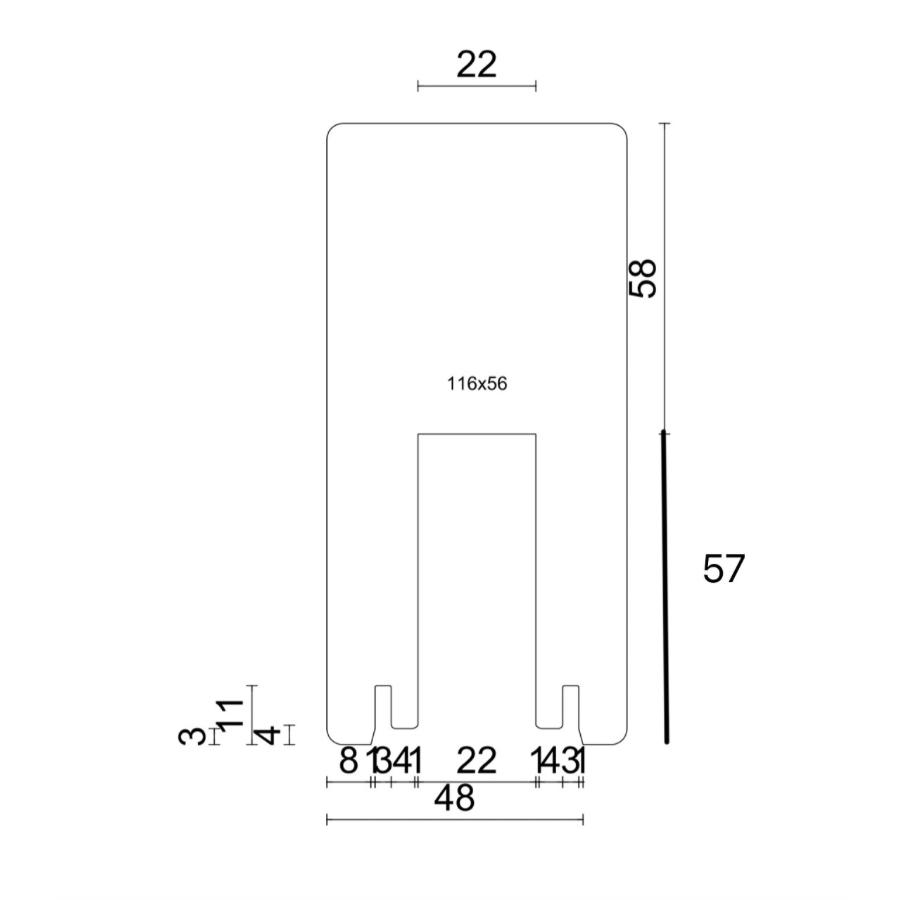 Lift and slide door bottom profile rebate GU 934