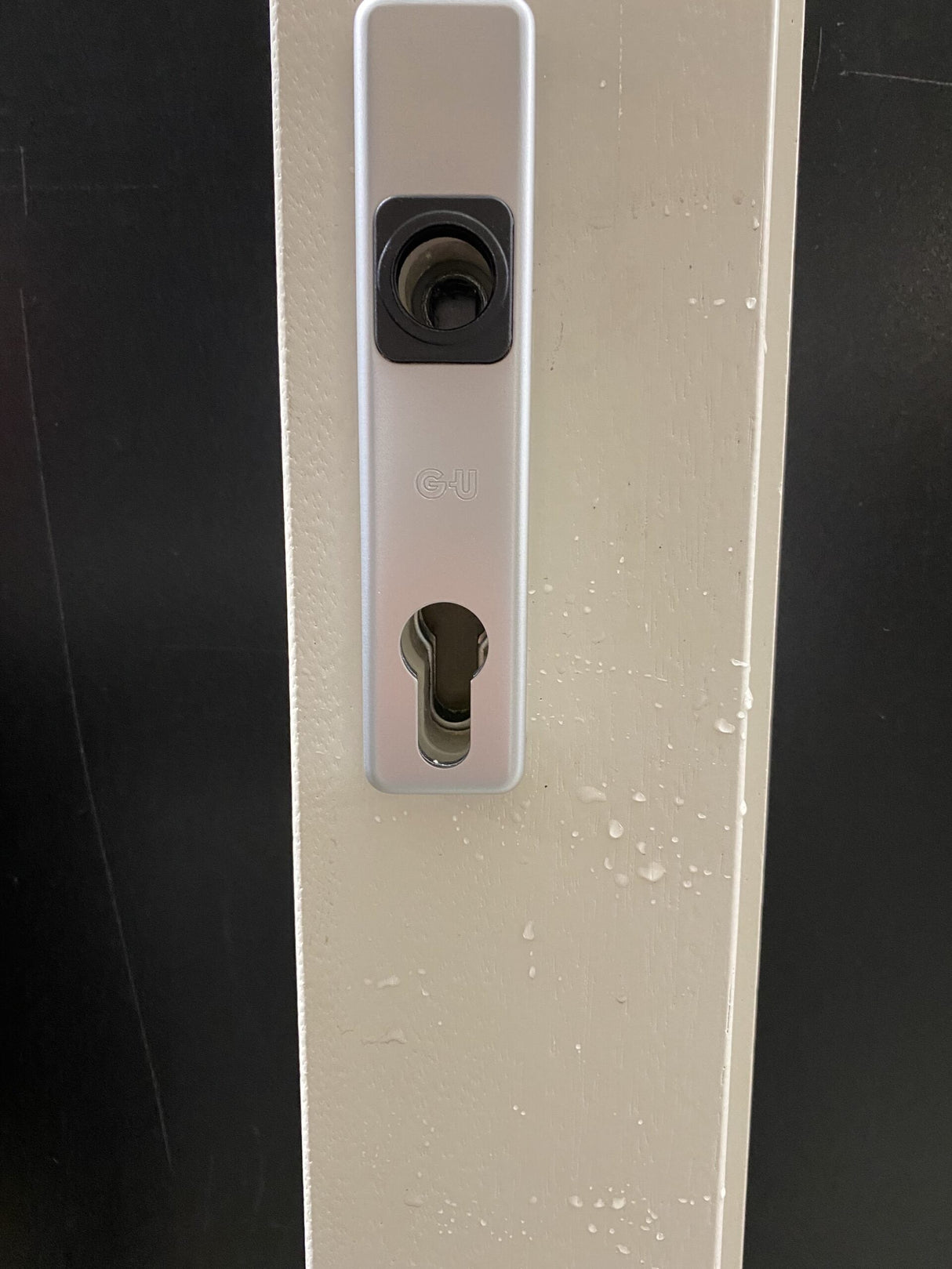 Aluminium Hefschuifpui hendel afneembaar met cilindergat en kom buitenzijde incl schroeven M6x65