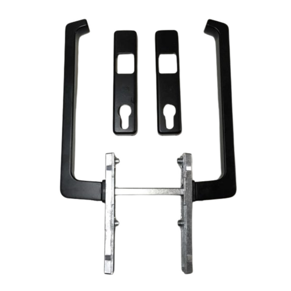 GU schuifpui beslag binnen/buiten greep met cilindergat incl schroeven M6x75