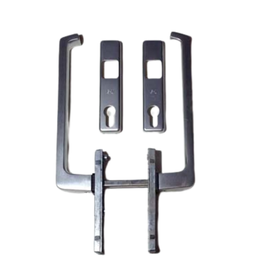 GU schuifpui beslag binnen/buiten greep met cilindergat incl schroeven M6x75