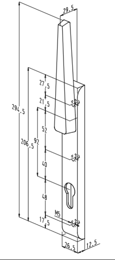 Sobinco handle flat on the outside
