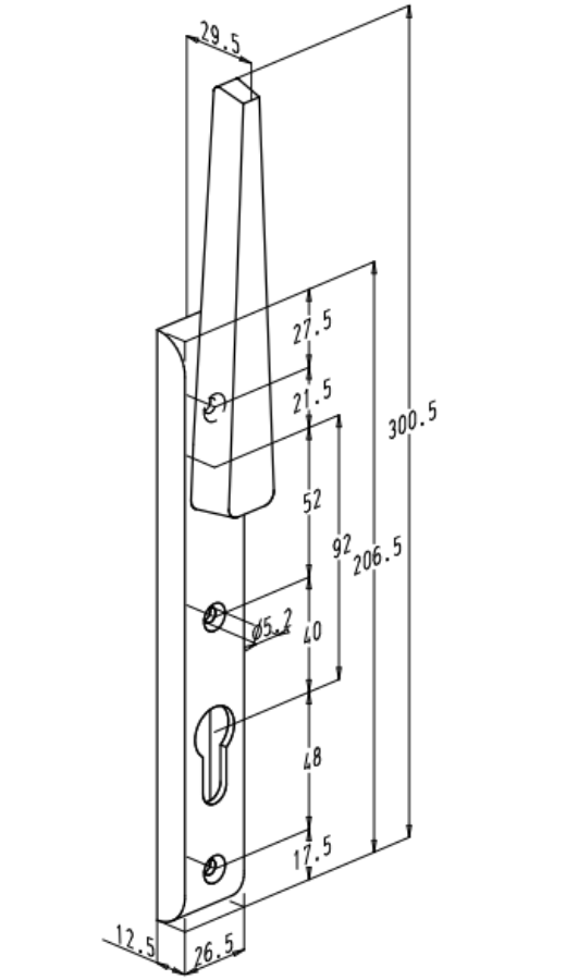 Sobinco handle flat on the inside