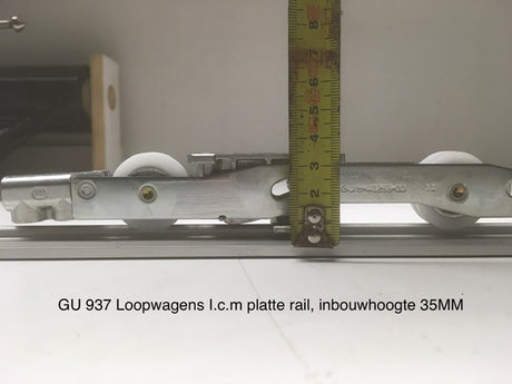 Pakket loopwagens Hefschuif GU 937 met sponninghoogte 45 millimeter