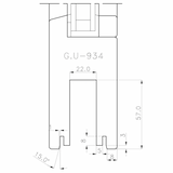Lift and slide carriages package GU934 with rebate height 57 millimeters