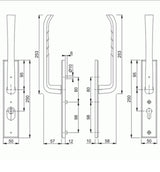 Hoppe London Garniture de porte coulissante de sécurité avec protection contre l'arrachement du cylindre SKG***
