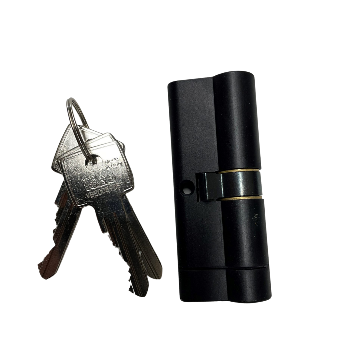 Mattschwarzer Iseo-Zylinder 40-40 SKG*** mit 3 Schlüsseln